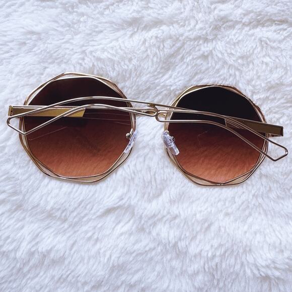 Seraphina Brown Geometric Sunglasses - Picture 13 of 13